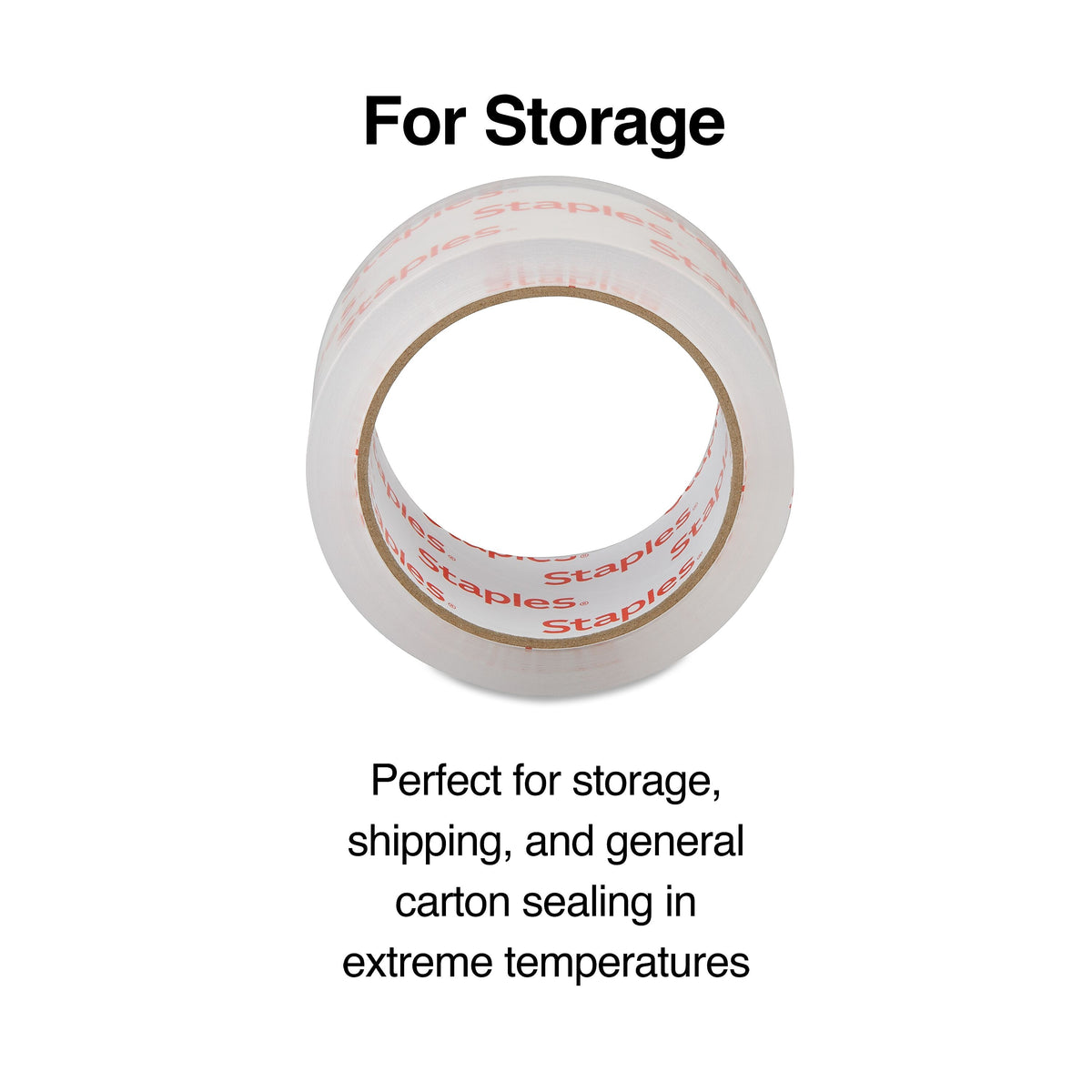 Staples® Lightweight Moving & Storage Packing Tape, 1.88" x 54.6 yds., Clear, 6/Pack