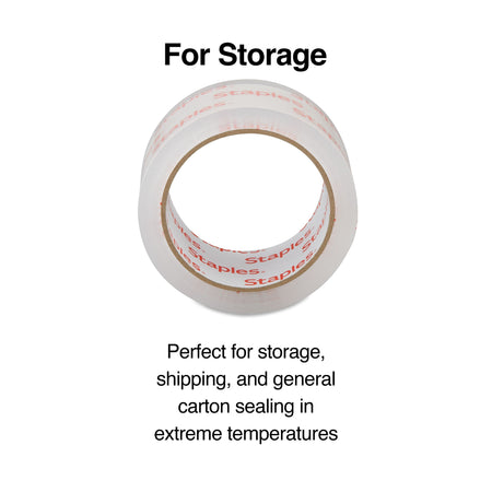 Staples® Lightweight Moving & Storage Packing Tape, 1.88" x 54.6 yds., Clear, 6/Pack