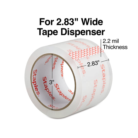 Staples Lightweight Moving & Storage Packing Tape , 2.83" x 54.6 yds., Clear, 6/Rolls