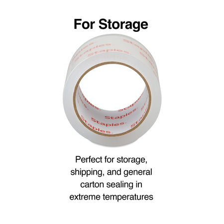 Staples Lightweight Moving & Storage Packing Tape , 2.83" x 54.6 yds., Clear, 6/Rolls