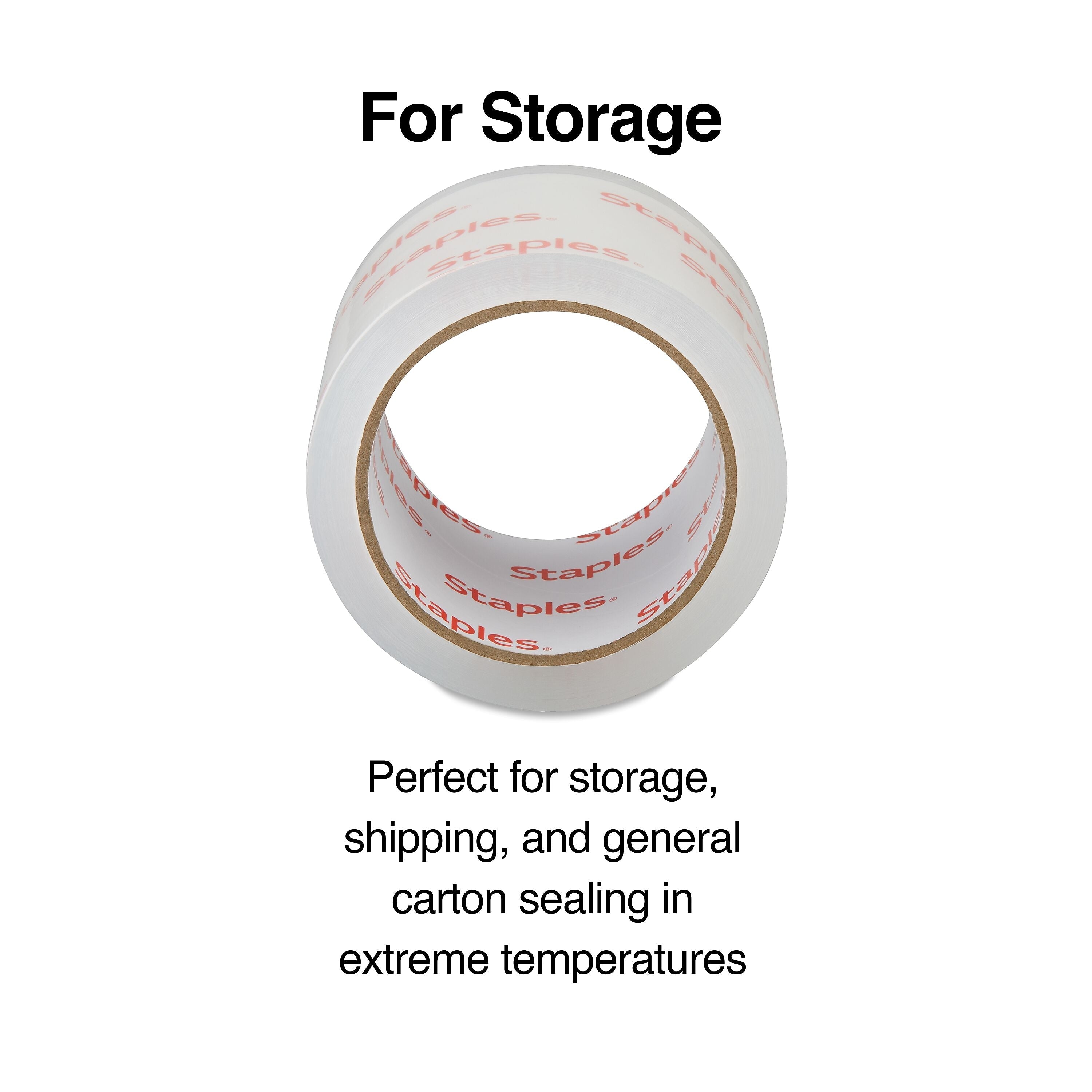 Staples Lightweight Moving & Storage Packing Tape , 2.83" x 54.6 yds., Clear, 6/Rolls