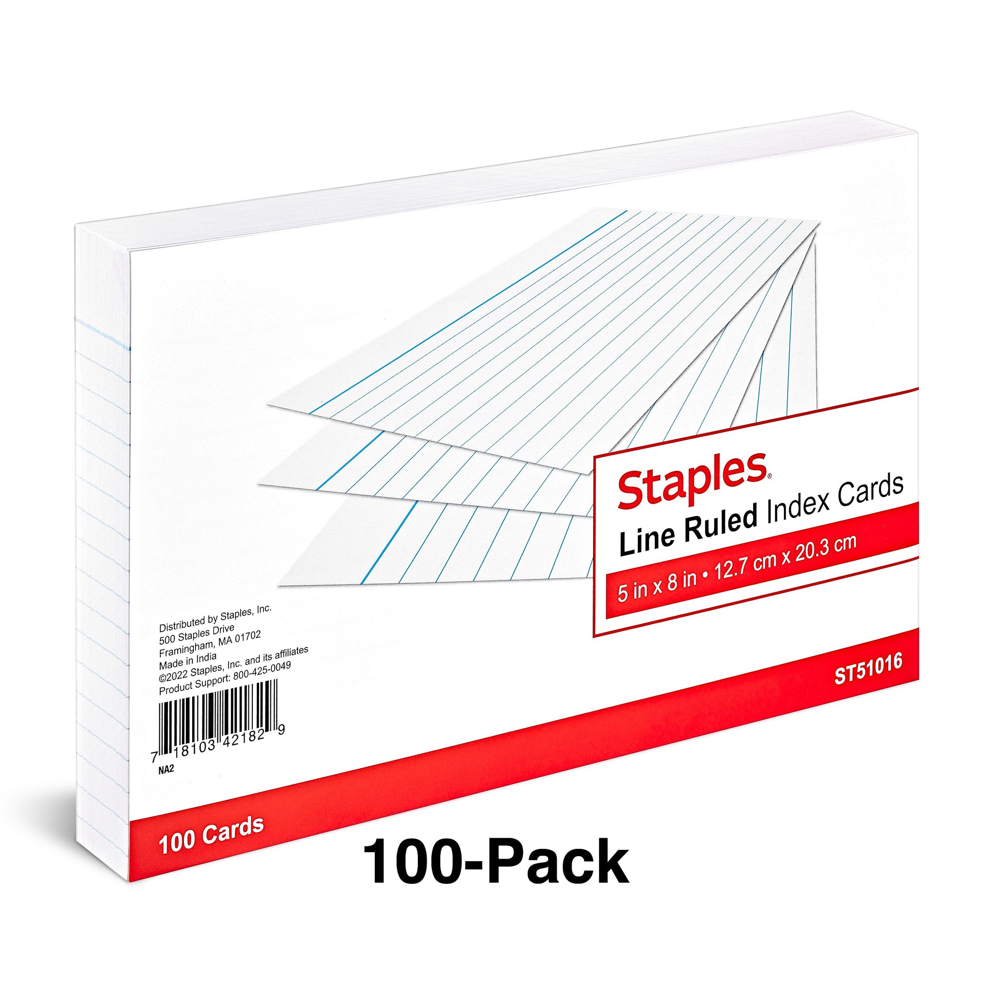 Staples® Lined Index Cards, 5