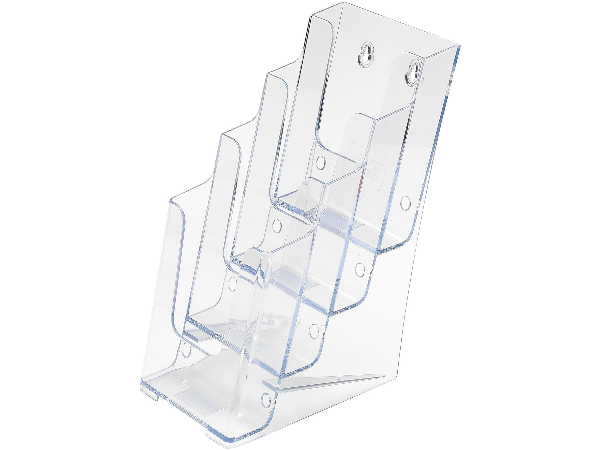 Staples Literature Holder for Leaflets, Crystal Clear Plastic