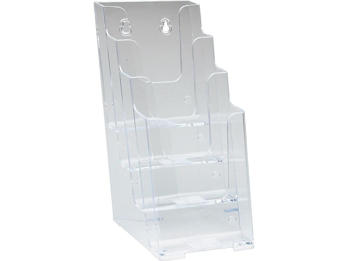 Staples Literature Holder for Leaflets, Crystal Clear Plastic