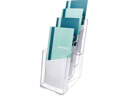 Staples Literature Holder for Leaflets, Crystal Clear Plastic