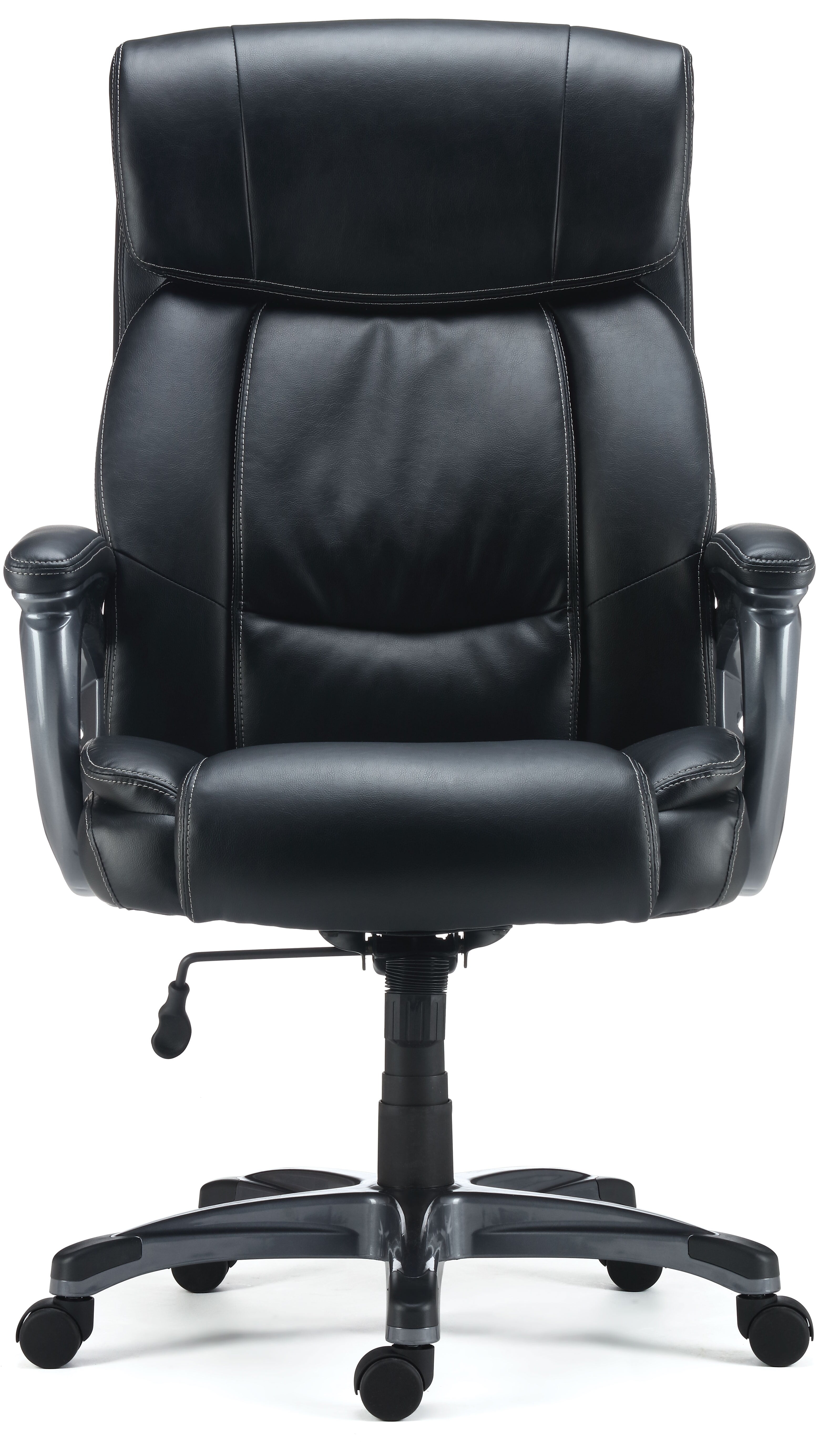 Staples Lockland Ergonomic Leather Managers Big & Tall Chair, 400 lb. Capacity, Black