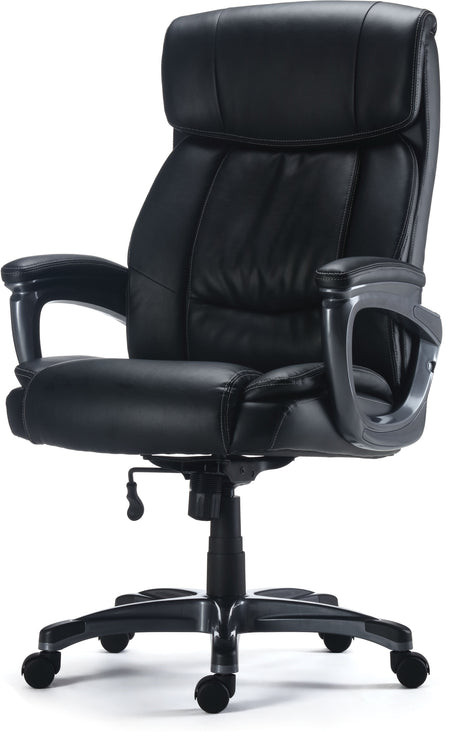 Staples Lockland Ergonomic Leather Managers Big & Tall Chair, 400 lb. Capacity, Black