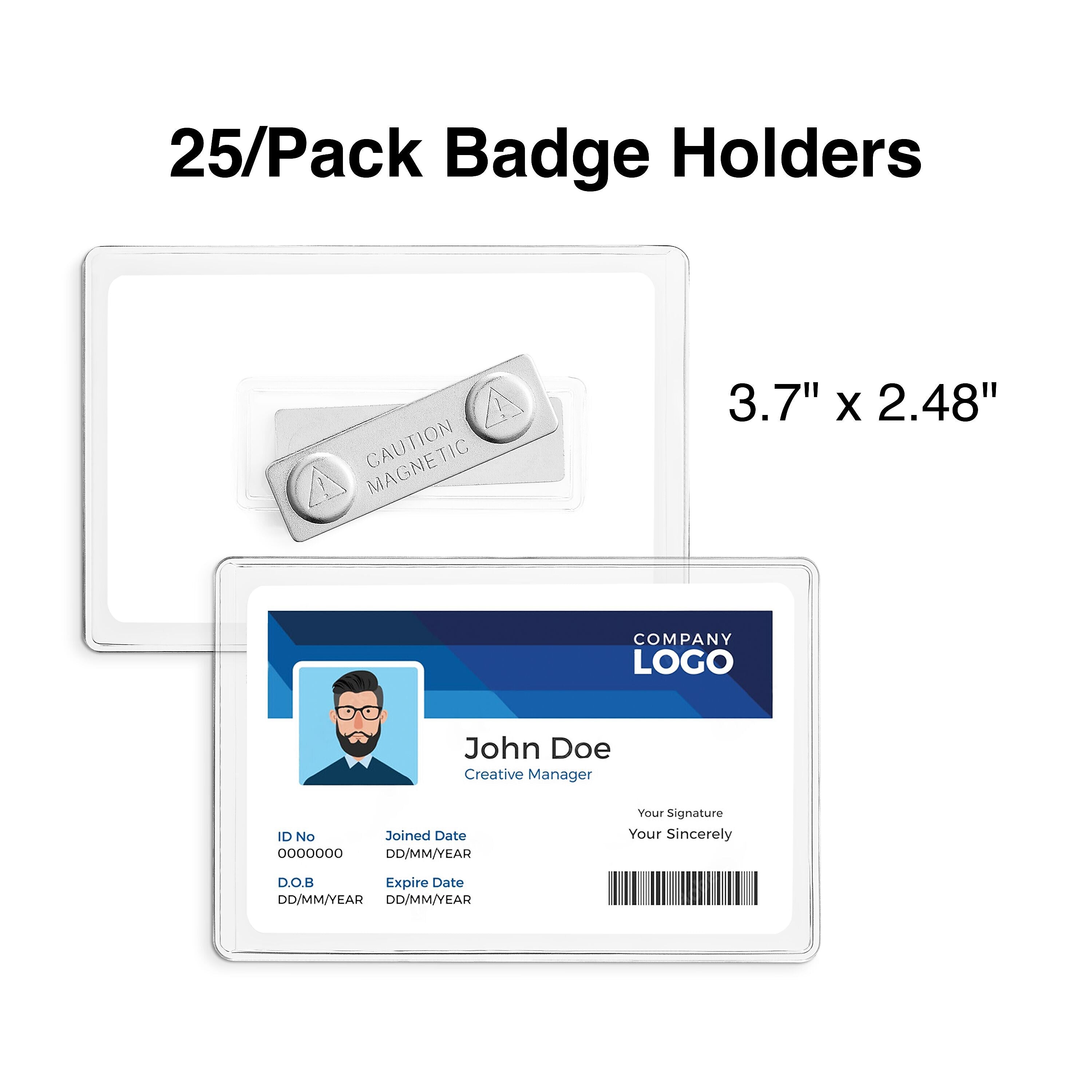 Staples Magnetic Badge Holders, 2.25
