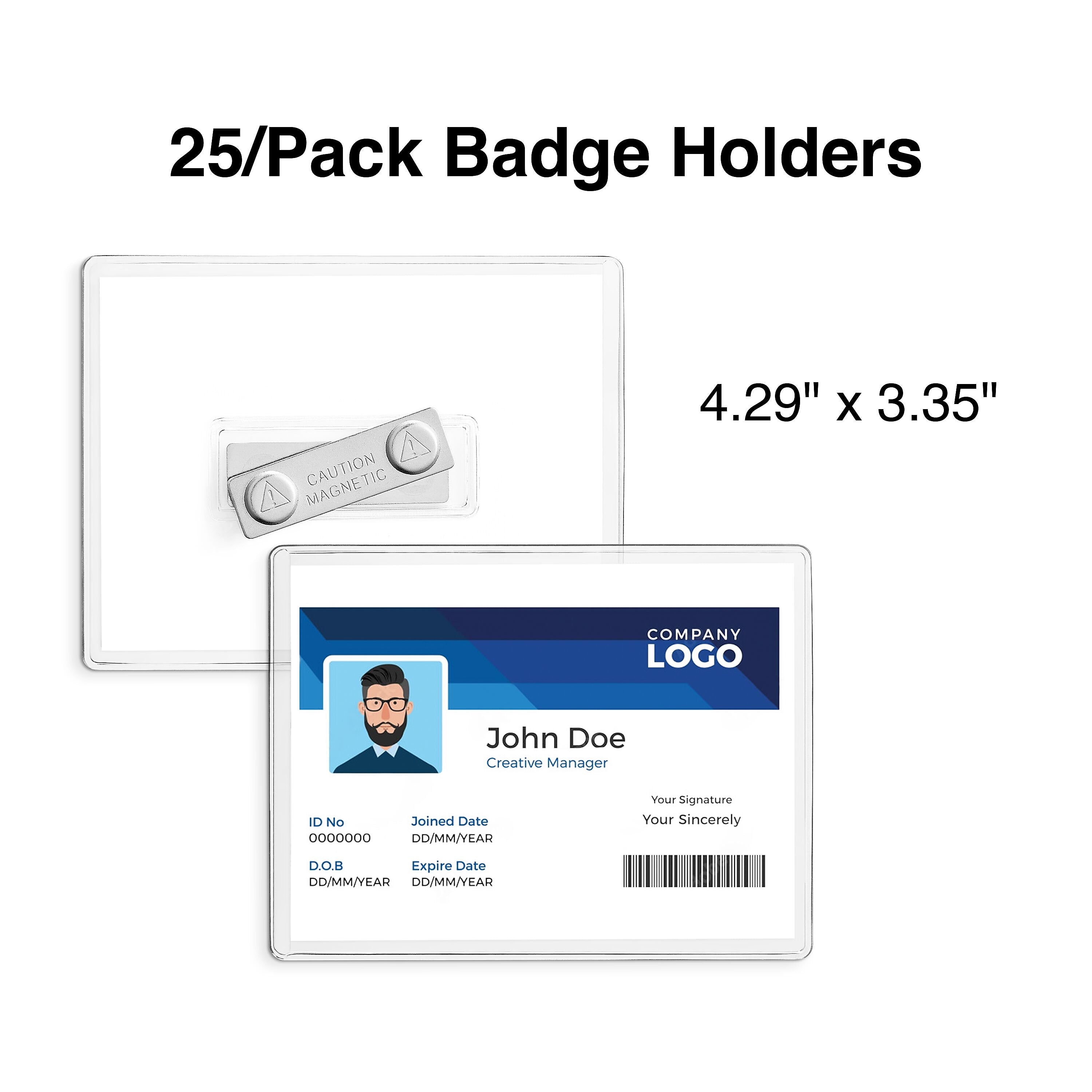 Staples Magnetic Badge Holders, 3