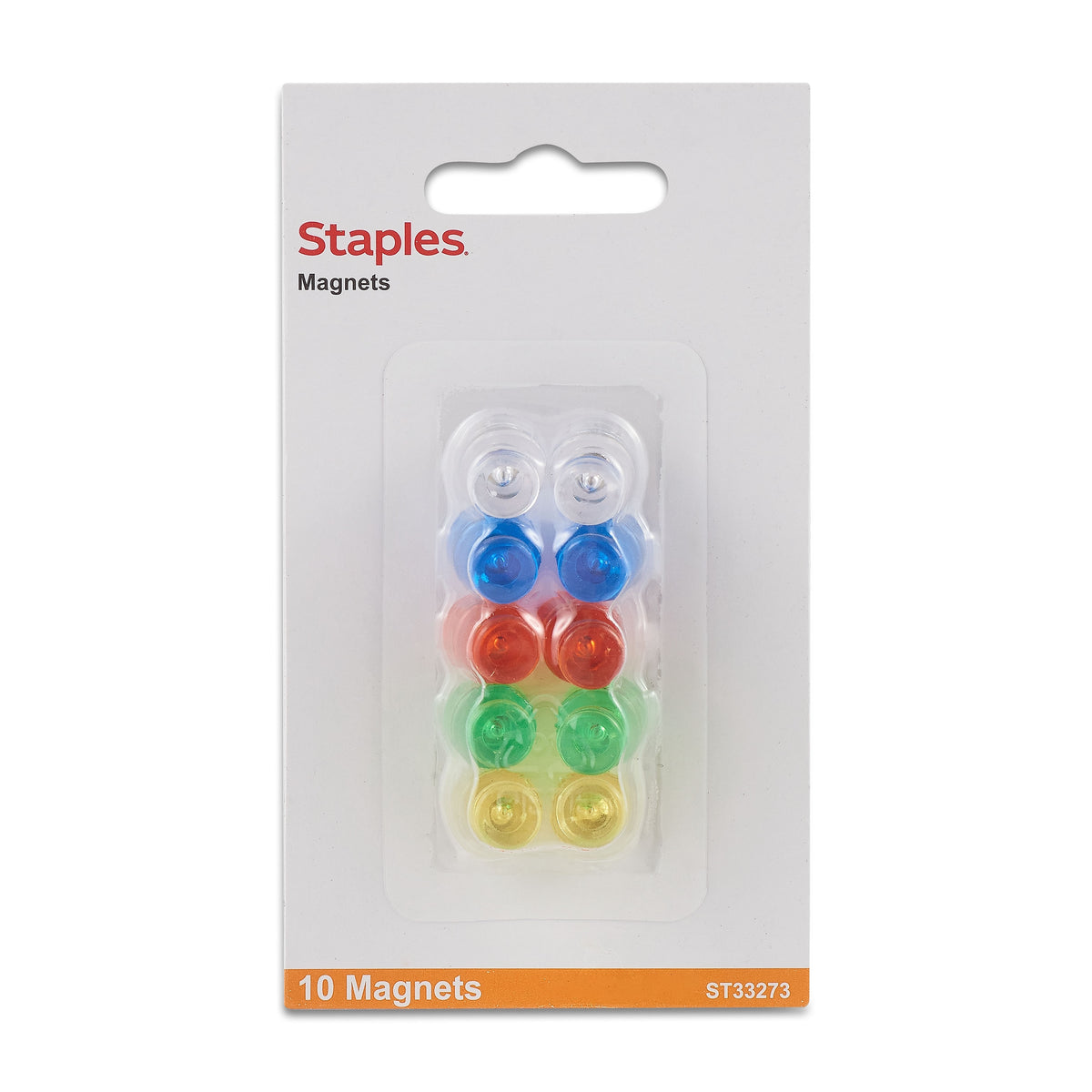 Staples Magnets, Assorted, 10/Pack