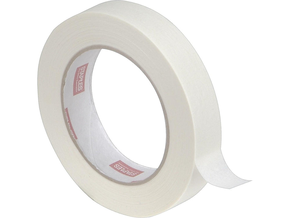 Staples Masking Tape, 0.94" x 60 yds., Natural, 4/Pack