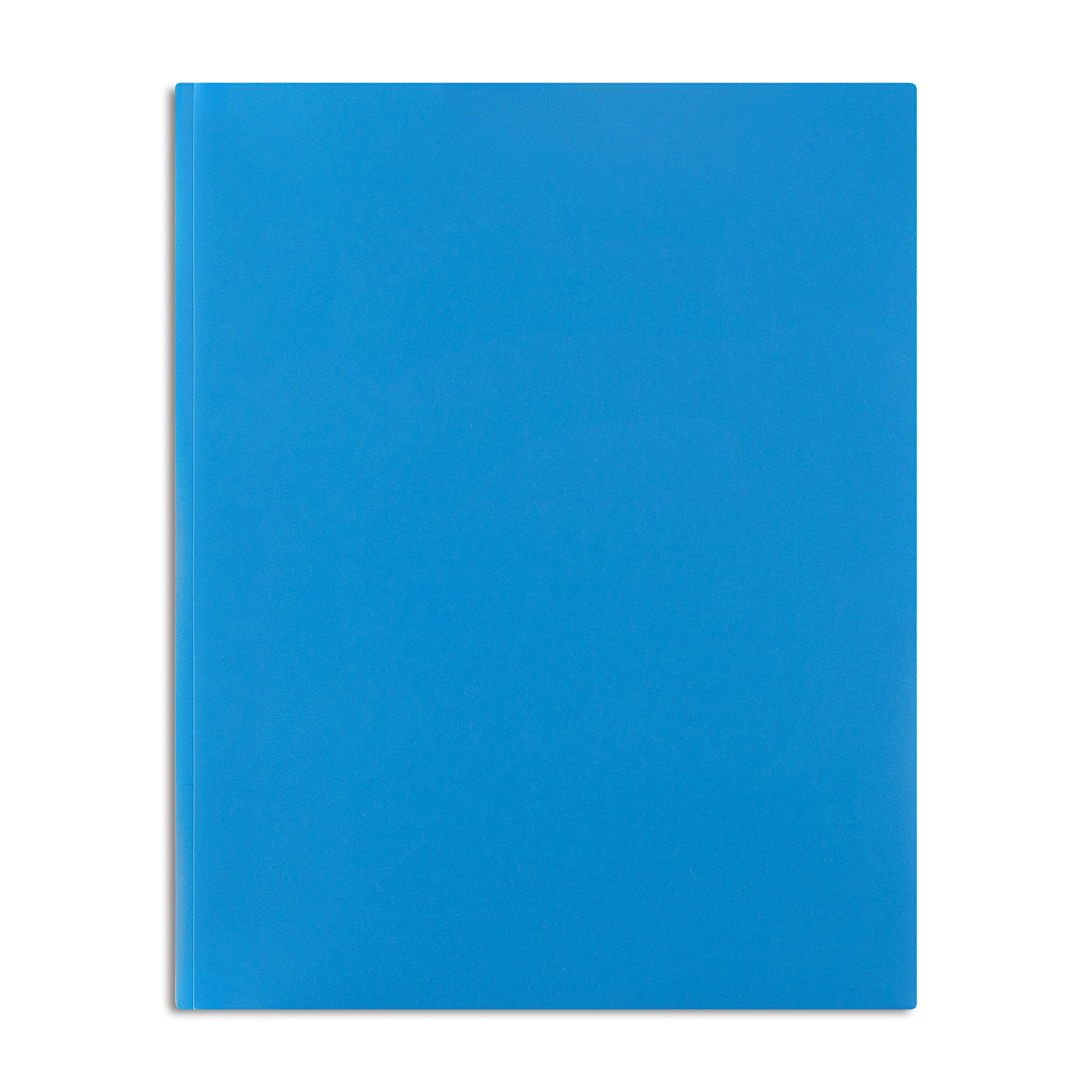 Staples Matte 2-Pocket Plastic Portfolio Folder with Fasteners, Blue