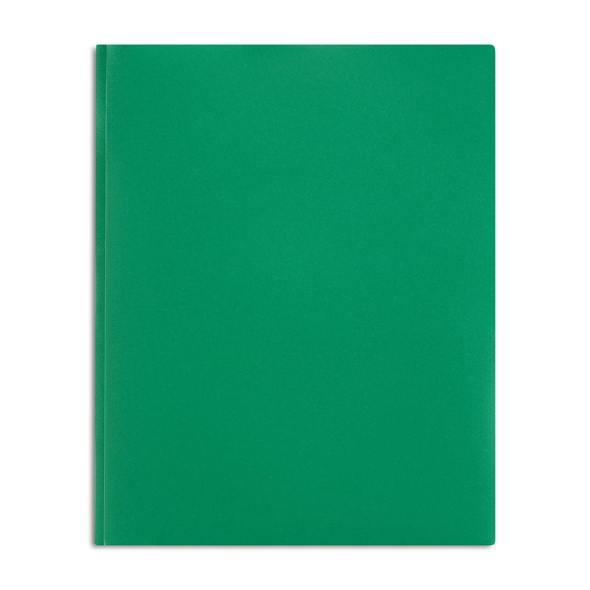 Staples Matte 2-Pocket Plastic Portfolio Folder with Fasteners, Green