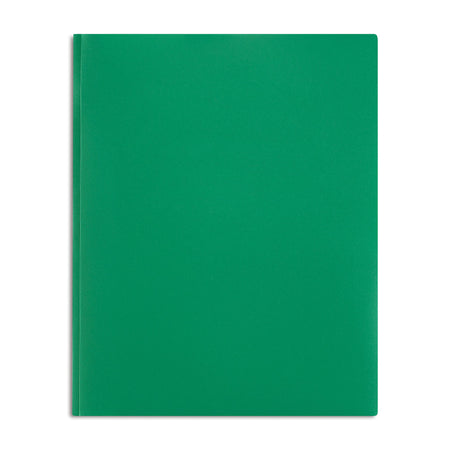 Staples Matte 2-Pocket Plastic Portfolio Folder with Fasteners, Green