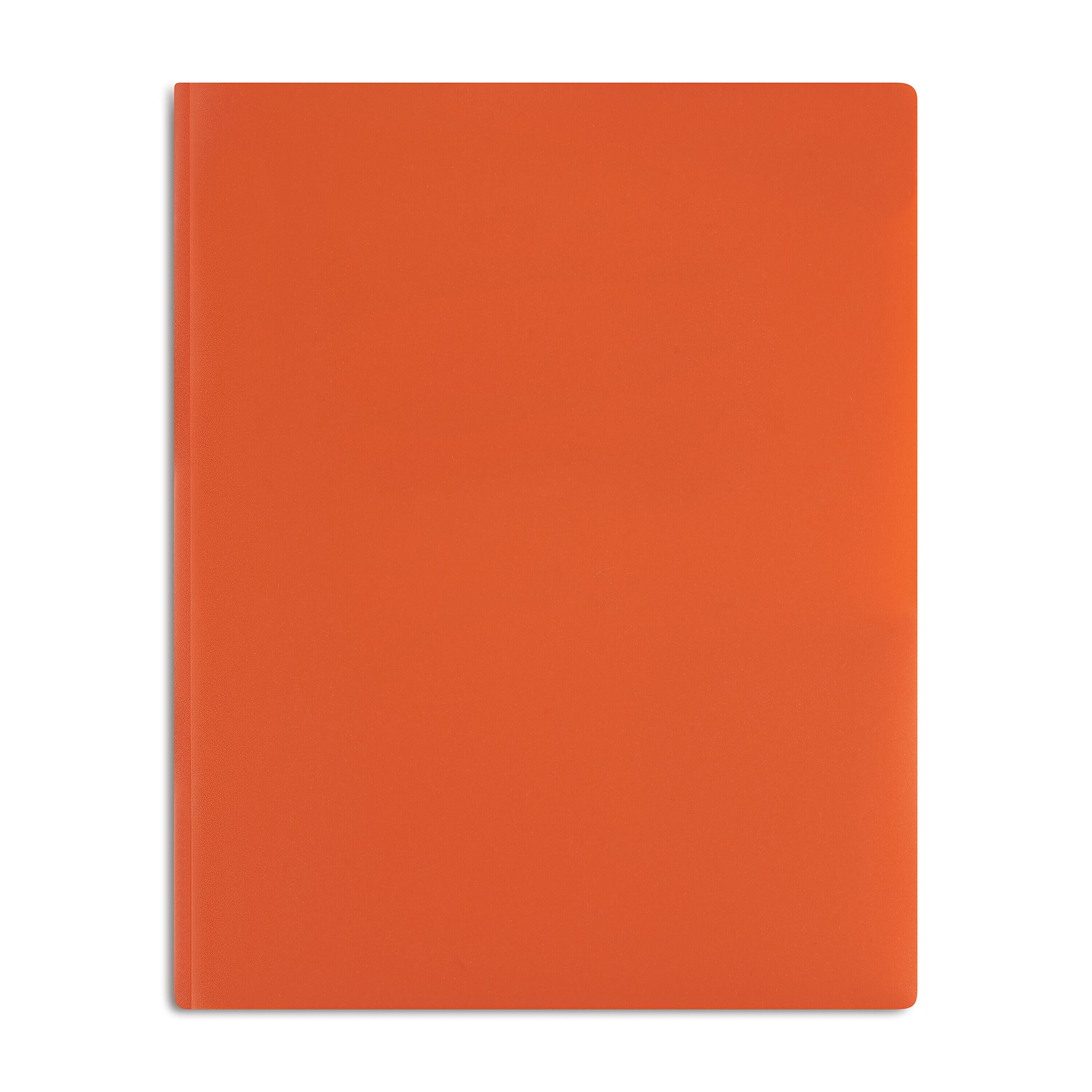 Staples Matte 2-Pocket Plastic Portfolio Folder with Fasteners, Orange