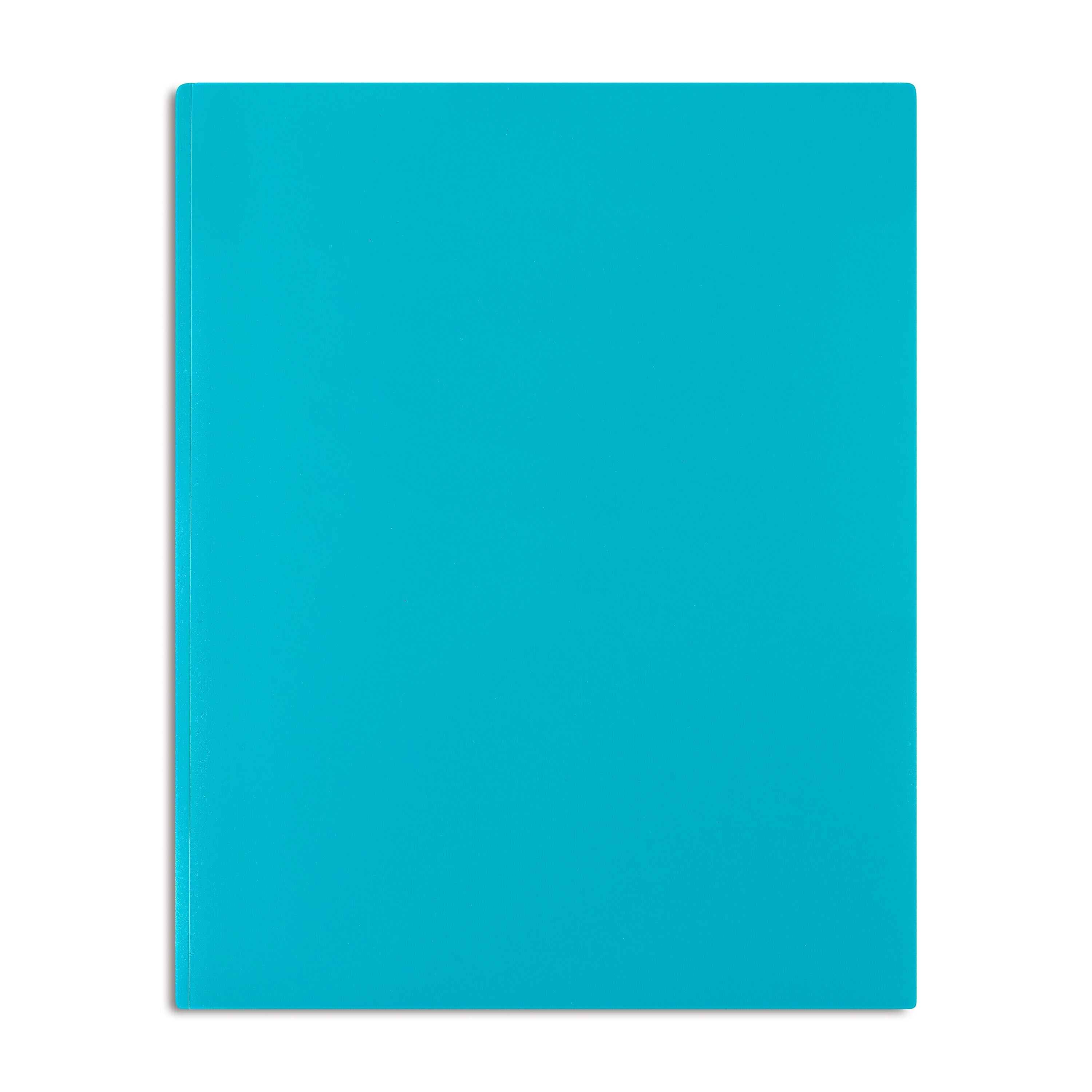 Staples Matte 2-Pocket Plastic Portfolio Folder with Fasteners, Teal