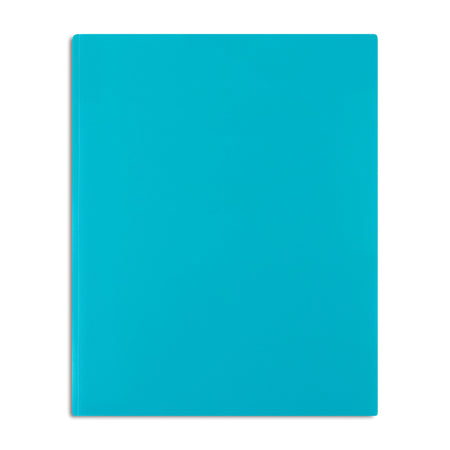 Staples Matte 2-Pocket Plastic Portfolio Folder with Fasteners, Teal