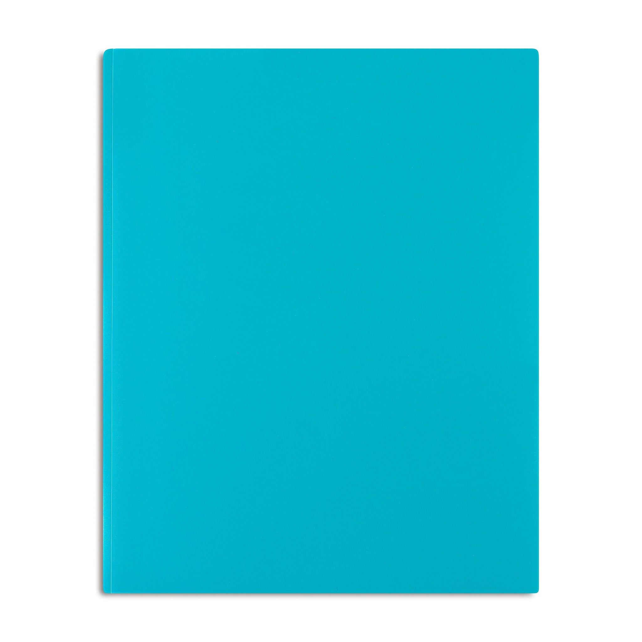 Staples Matte 2-Pocket Plastic Portfolio Folder with Fasteners, Teal