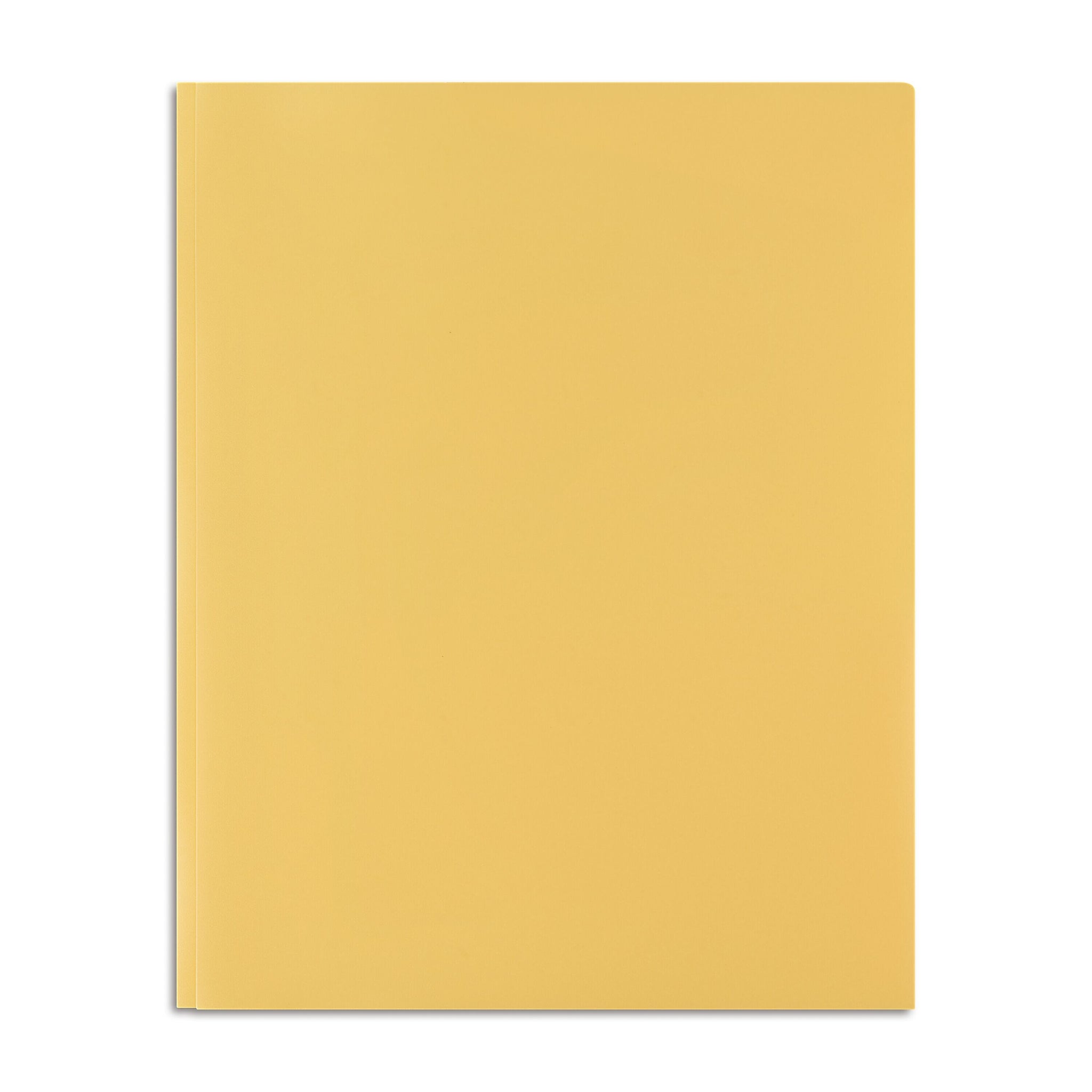 Staples Matte 2-Pocket Plastic Portfolio Folder with Fasteners, Yellow