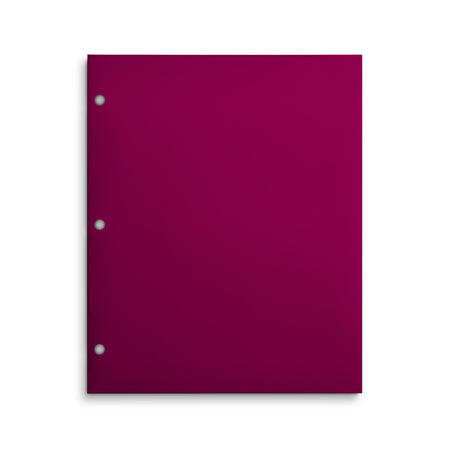 Staples Matte 3-Hole Punched 4-Pocket Paper Folder, Pink