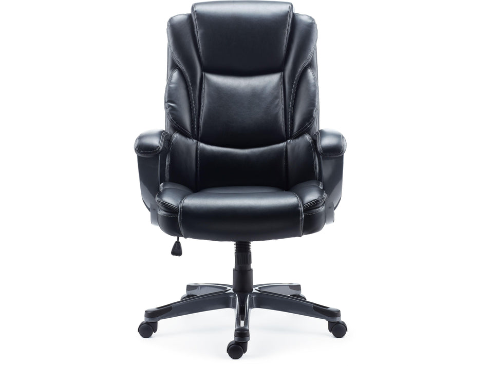 Staples Mcallum Ergonomic Bonded Leather Swivel Manager Chair, Black