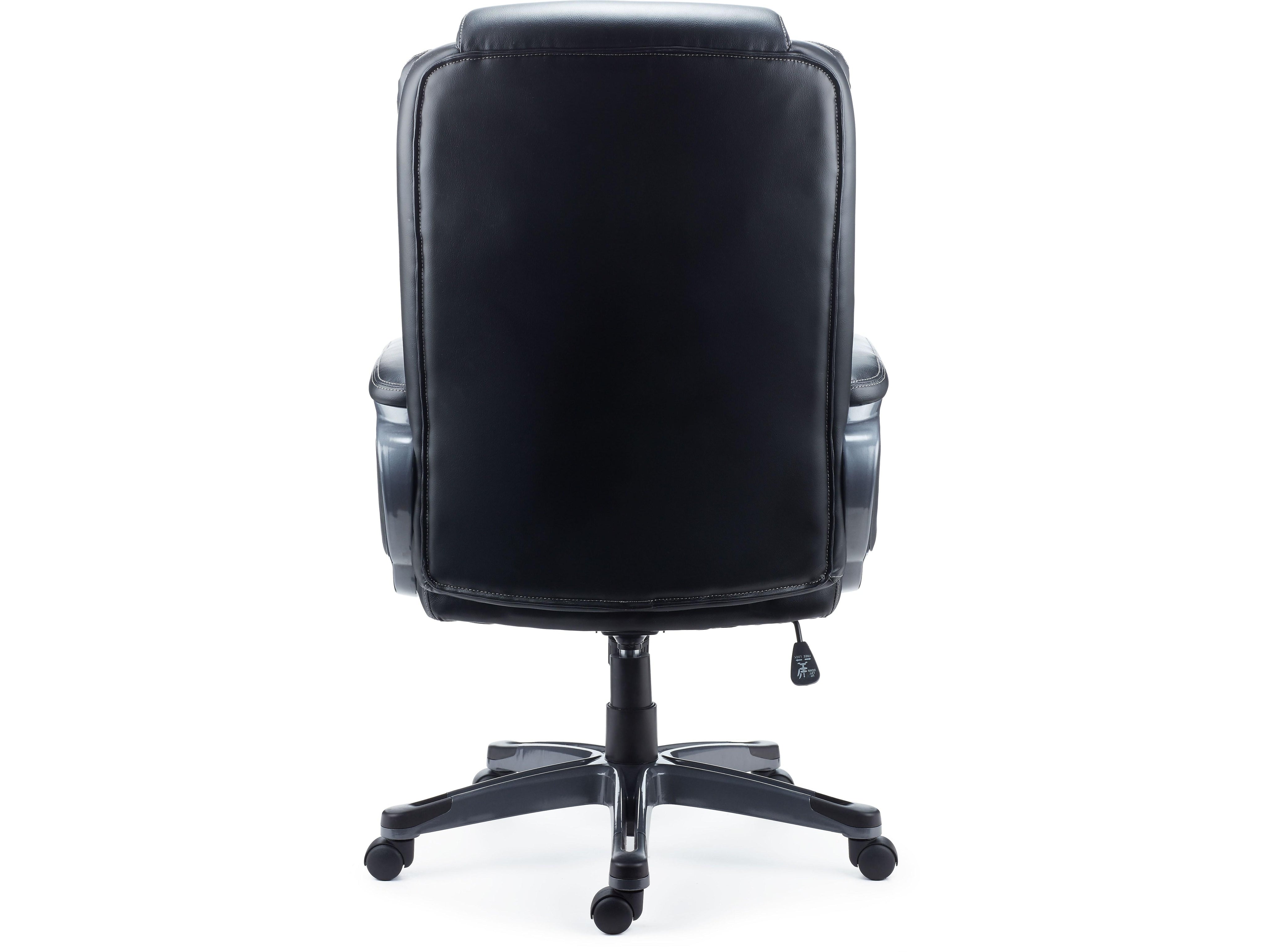 Staples Mcallum Ergonomic Bonded Leather Swivel Manager Chair, Black