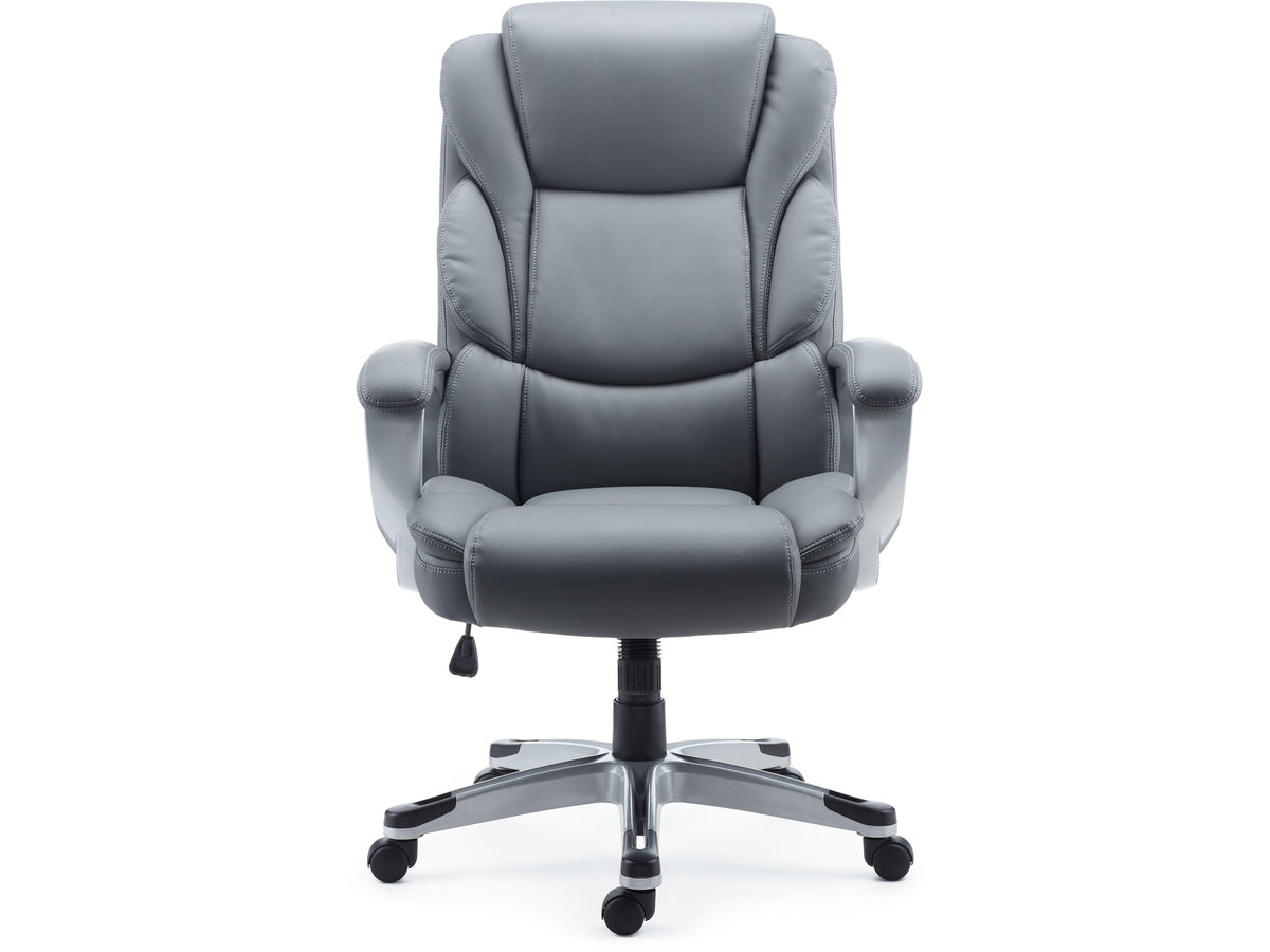 Staples Mcallum ErgonomicBonded Leather Swivel Manager Chair, Gray