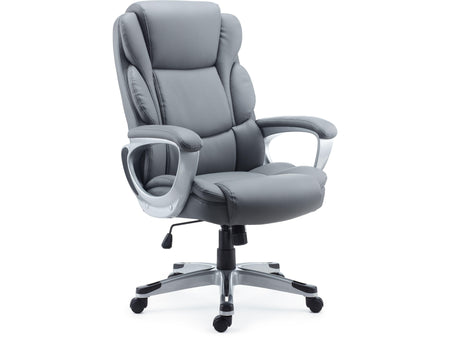 Staples Mcallum ErgonomicBonded Leather Swivel Manager Chair, Gray