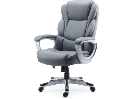 Staples Mcallum ErgonomicBonded Leather Swivel Manager Chair, Gray