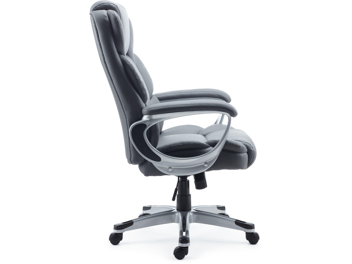 Staples Mcallum ErgonomicBonded Leather Swivel Manager Chair, Gray