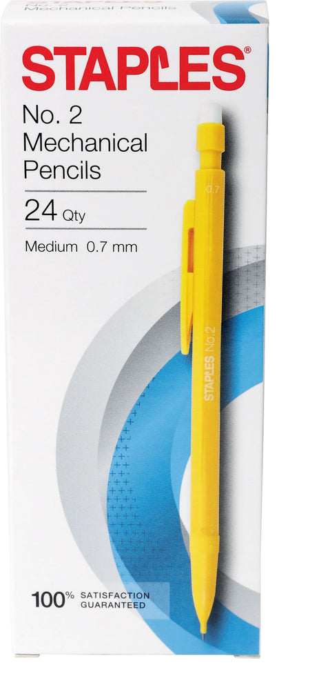 Staples Mechanical Pencil, 0.7mm, #2 Medium Lead, 2 Dozen