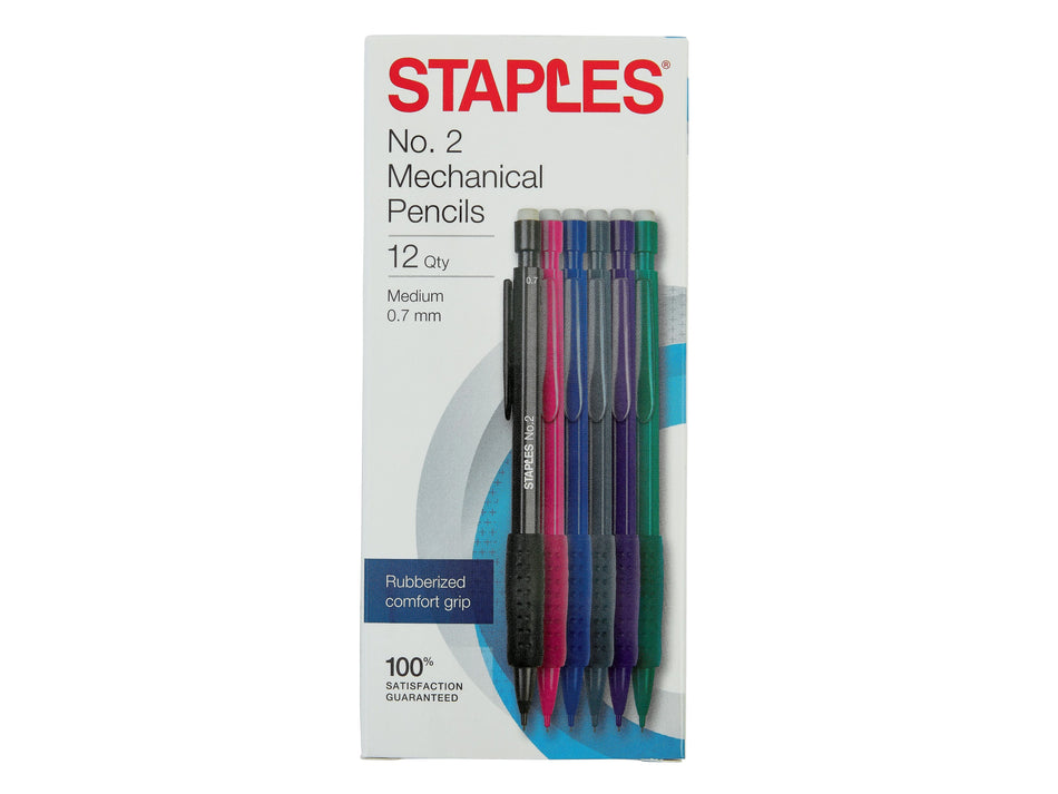 Staples® Mechanical Pencil, 0.7mm, #2 Medium Lead, Dozen