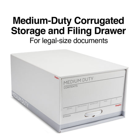 Staples Medium Duty File Drawers, Legal, White/Gray, 6/Carton