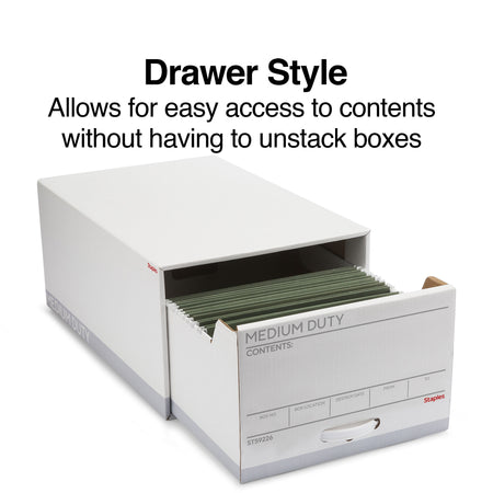 Staples Medium Duty File Drawers, Legal, White/Gray, 6/Carton