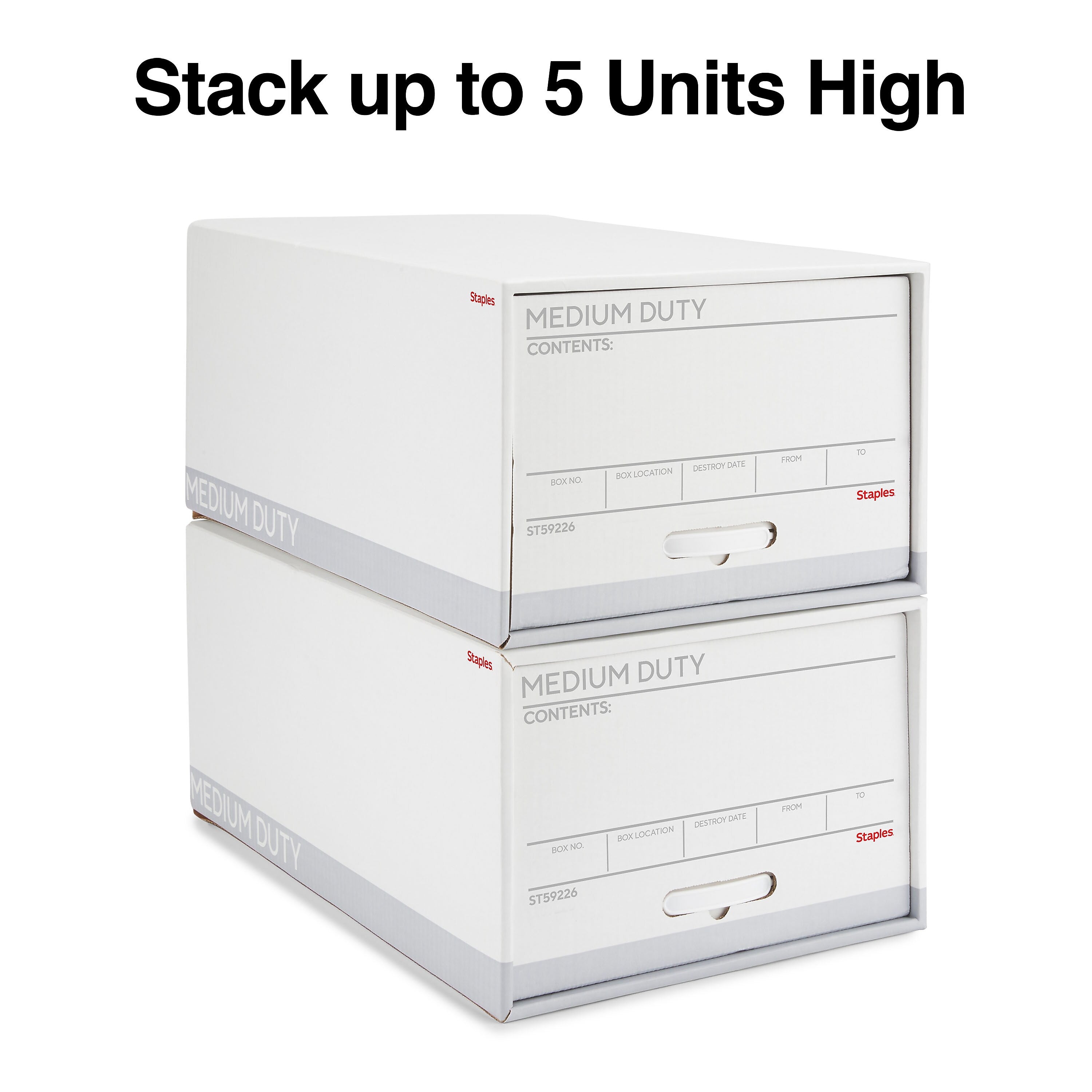 Staples Medium Duty File Drawers, Legal, White/Gray, 6/Carton