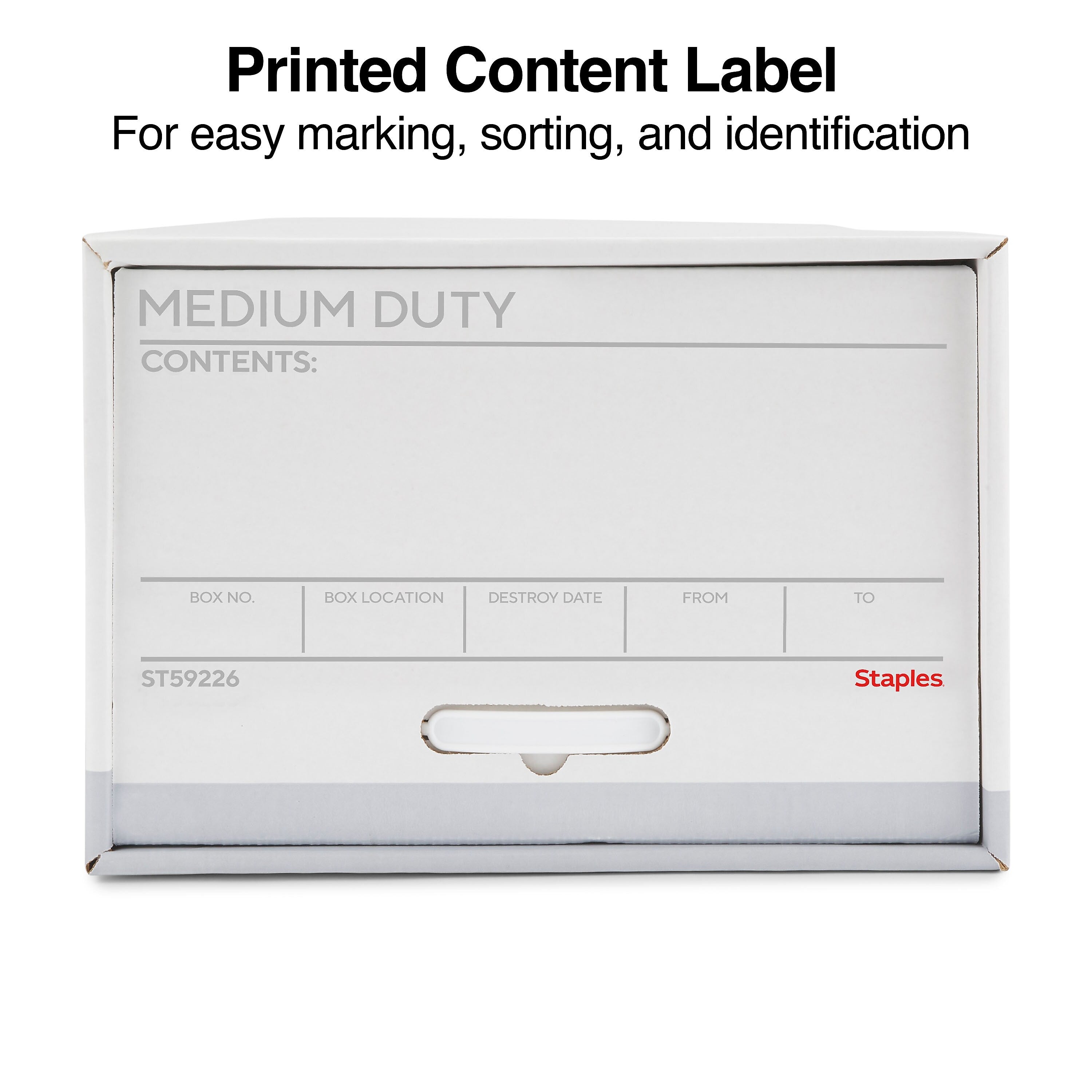 Staples Medium Duty File Drawers, Legal, White/Gray, 6/Carton