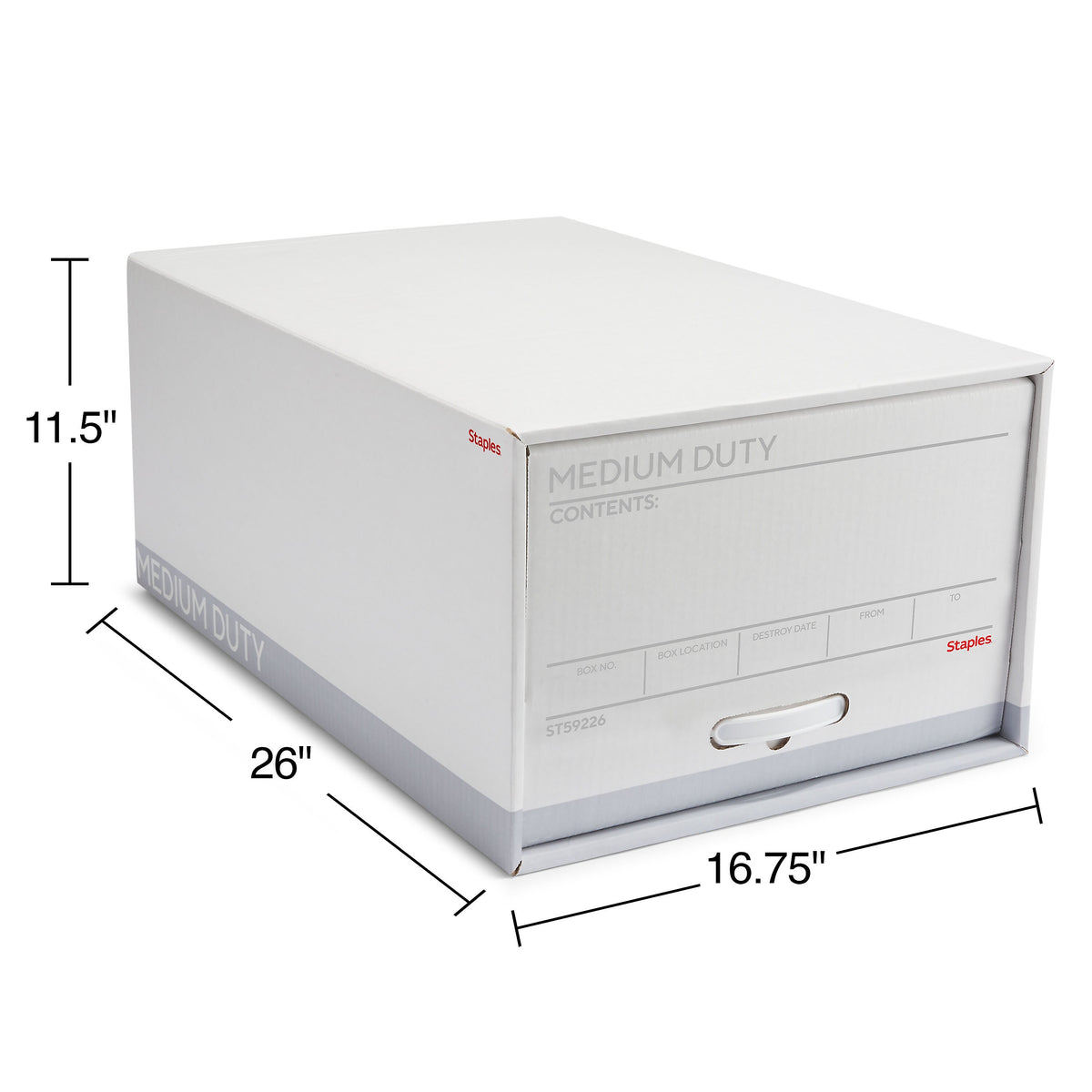 Staples Medium Duty File Drawers, Legal, White/Gray, 6/Carton