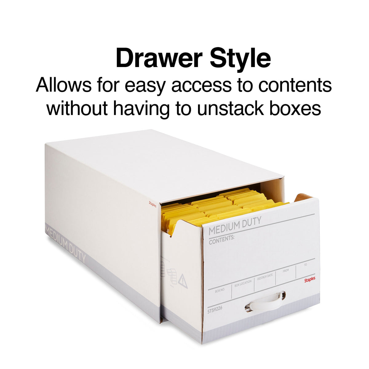 Staples Medium Duty File Drawers, Letter, White/Gray, 6/Carton