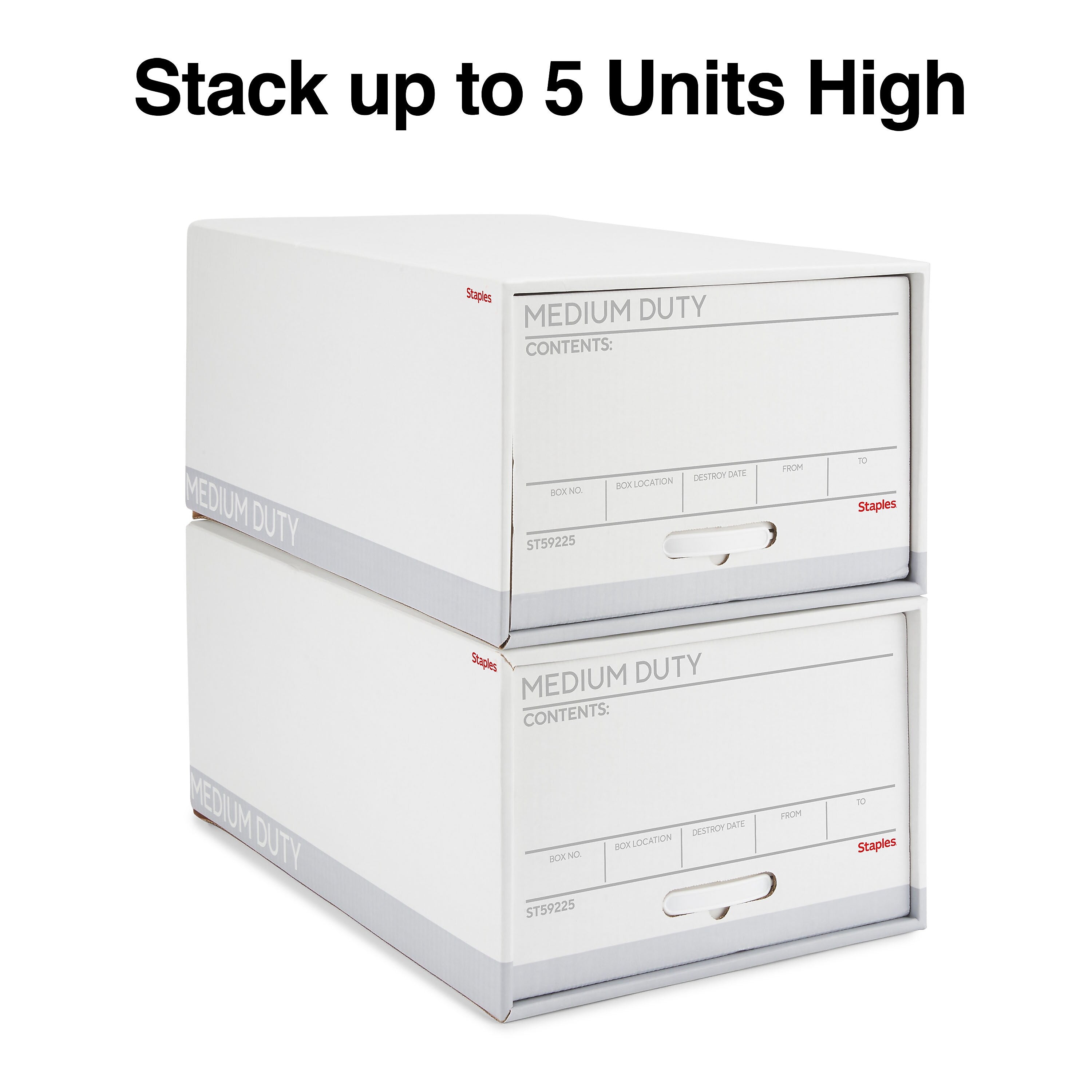 Staples Medium Duty File Drawers, Letter, White/Gray, 6/Carton