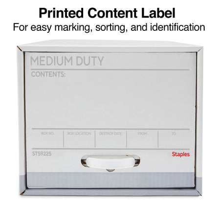 Staples Medium Duty File Drawers, Letter, White/Gray, 6/Carton