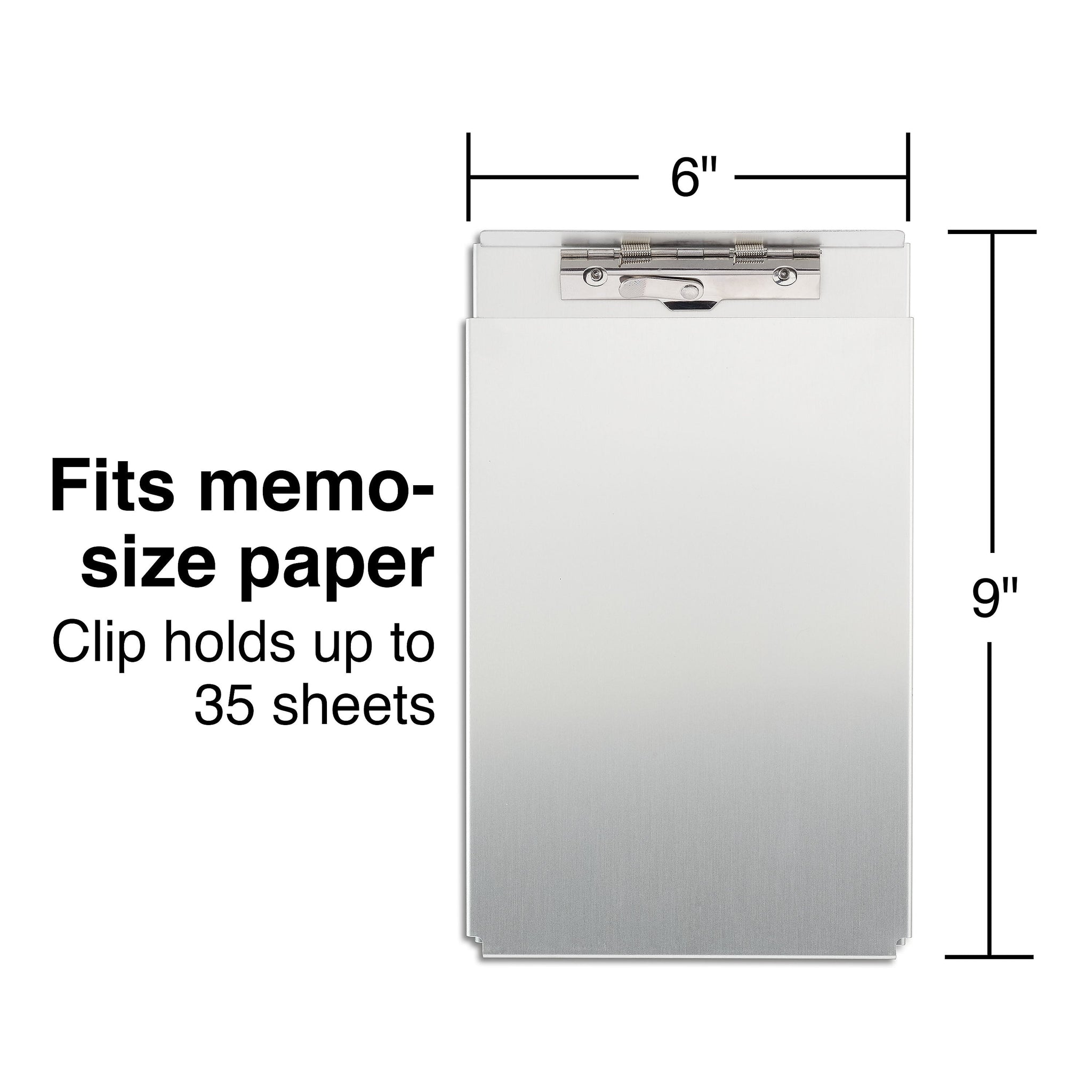 Staples Memo Aluminum Storage Clipboard, Memo Size, Silver