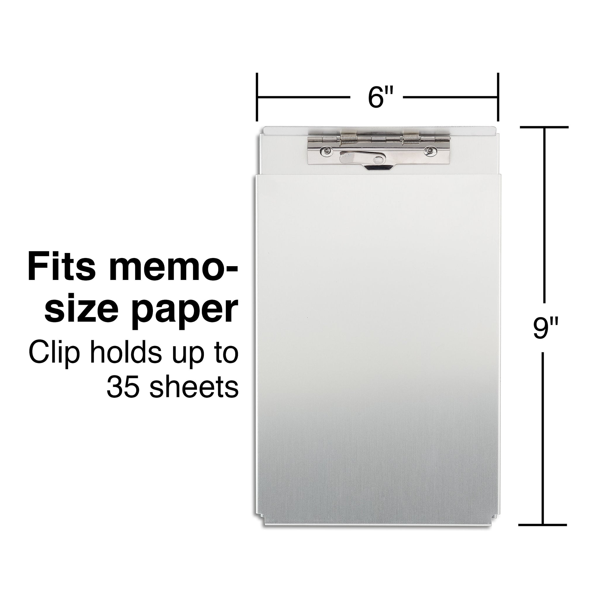 Staples Memo Aluminum Storage Clipboard, Memo Size, Silver