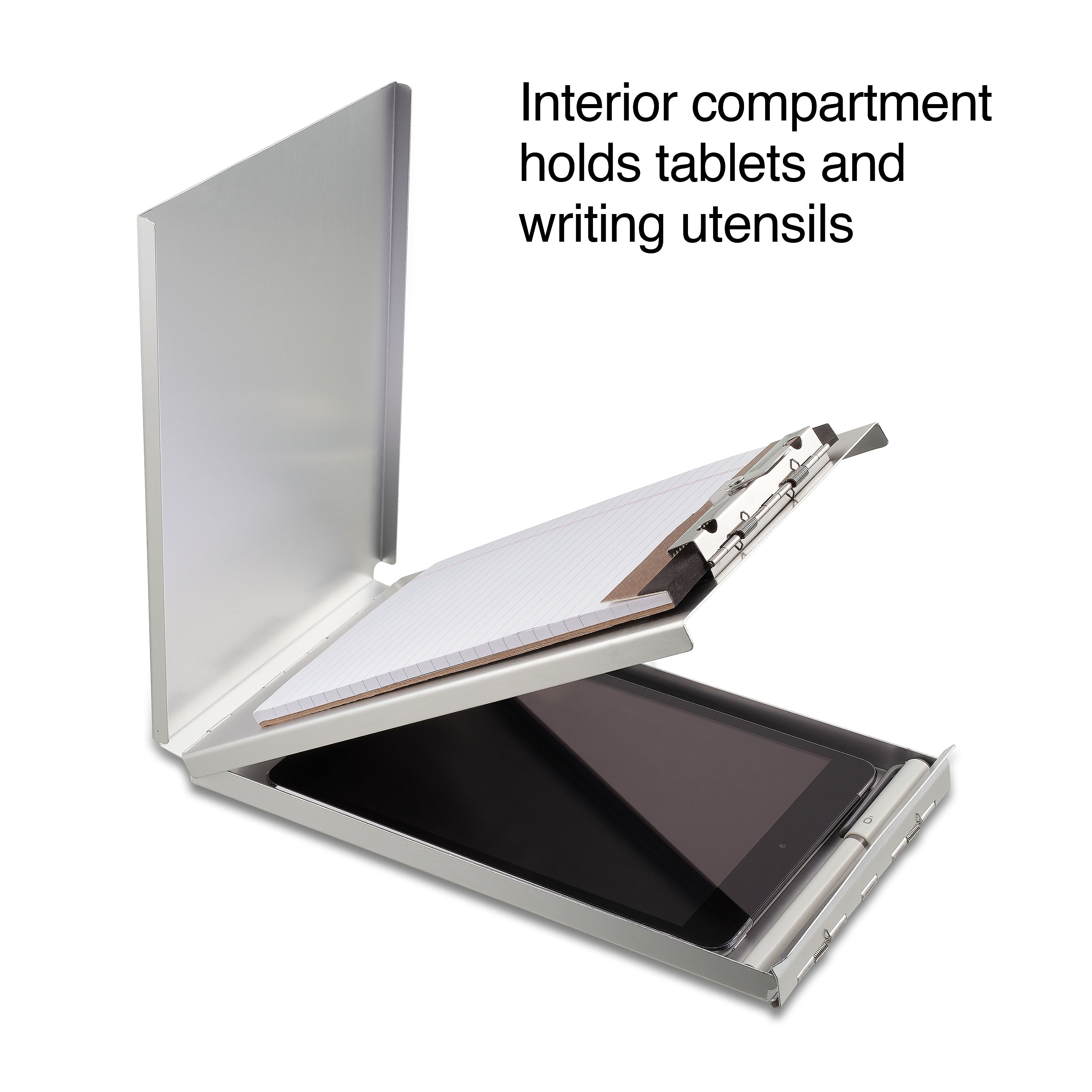 Staples Memo Aluminum Storage Clipboard, Memo Size, Silver