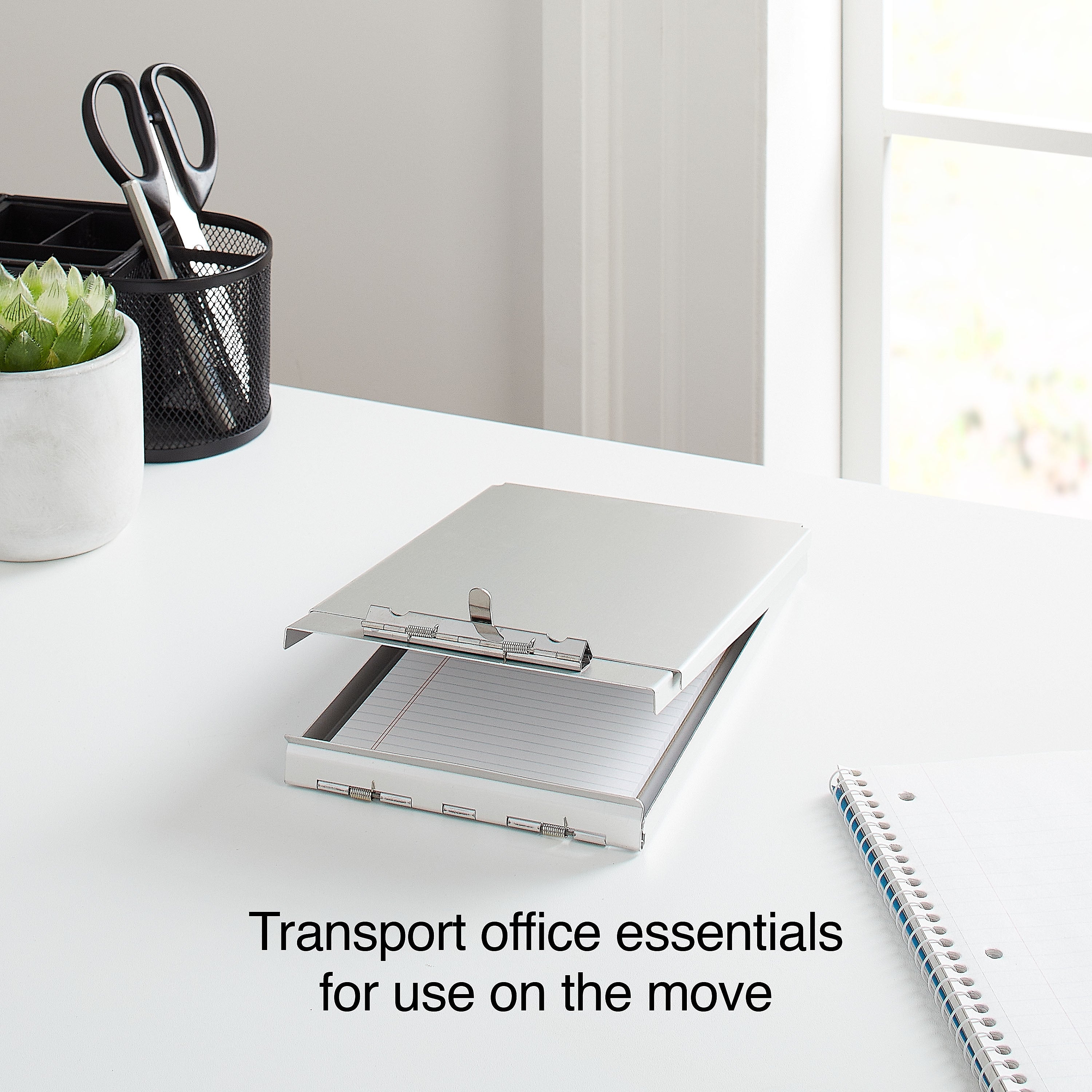 Staples Memo Aluminum Storage Clipboard, Memo Size, Silver