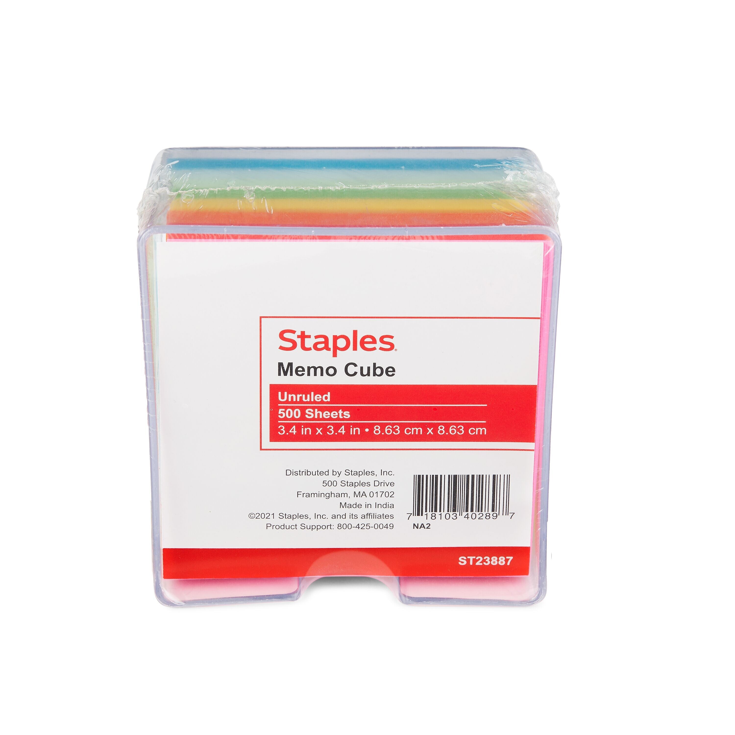 Staples Memo Cube Memo Pad, 3.4