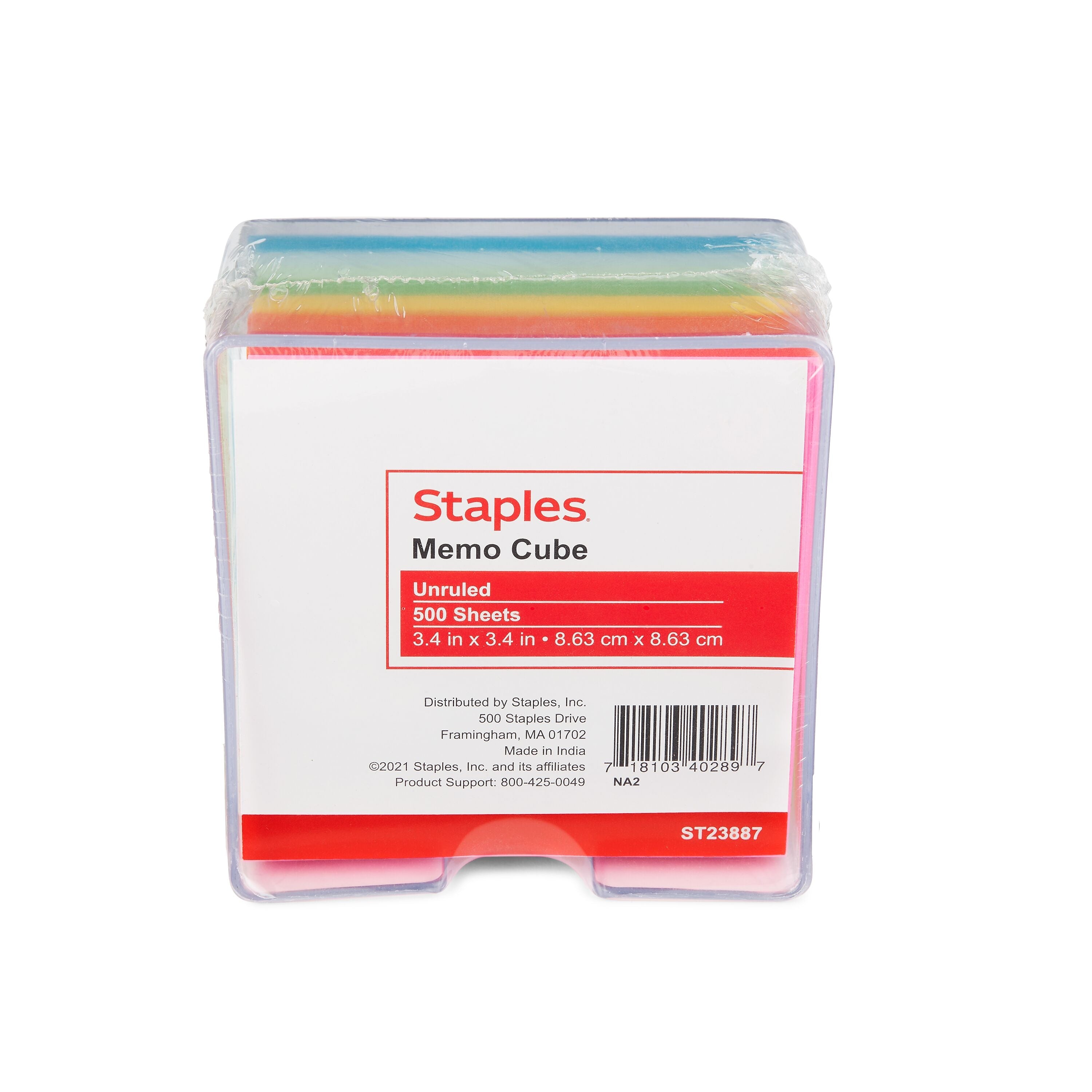 Staples Memo Cube Memo Pad, 3.4
