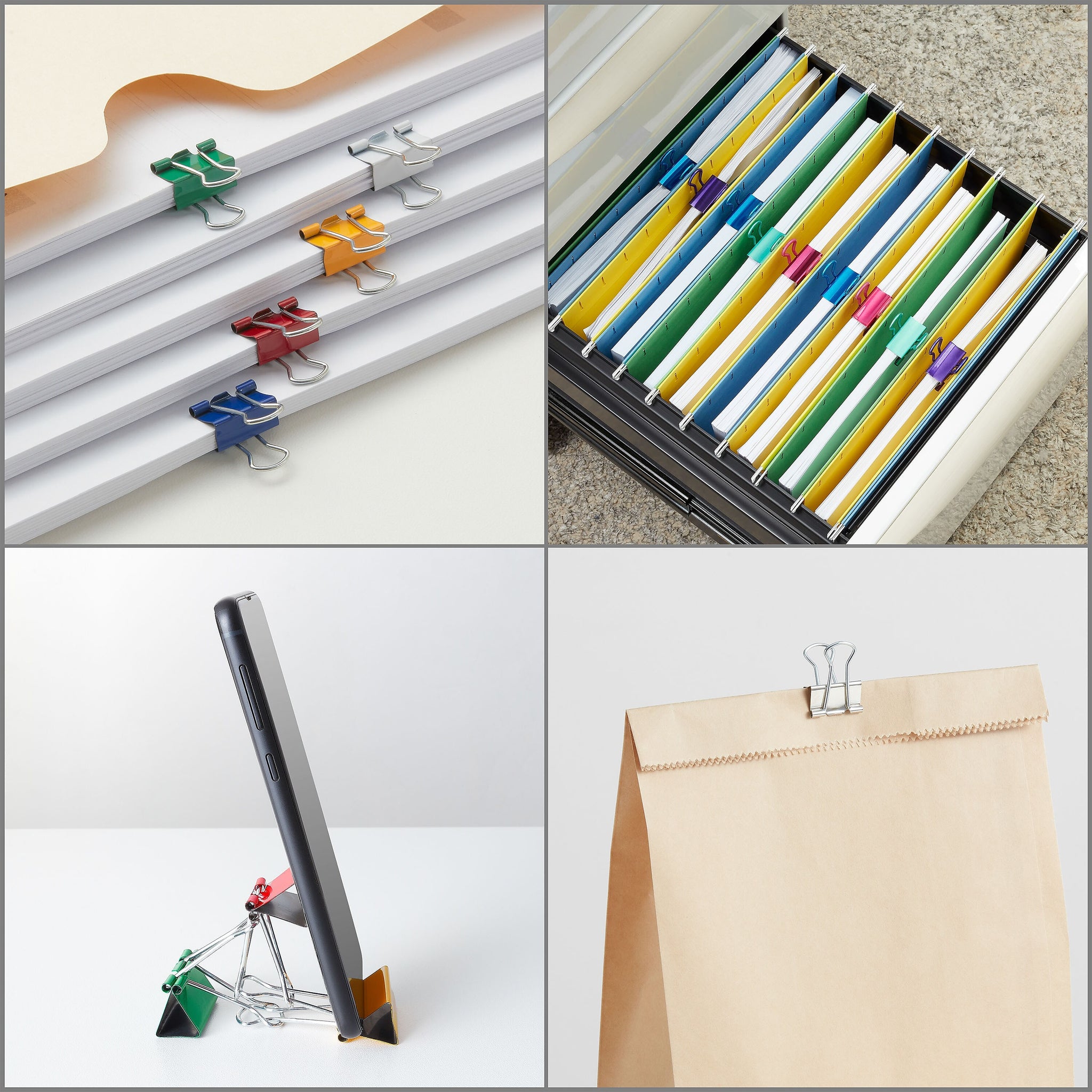 Staples Mini Binder Clips, Assorted Colors, 60/Pack