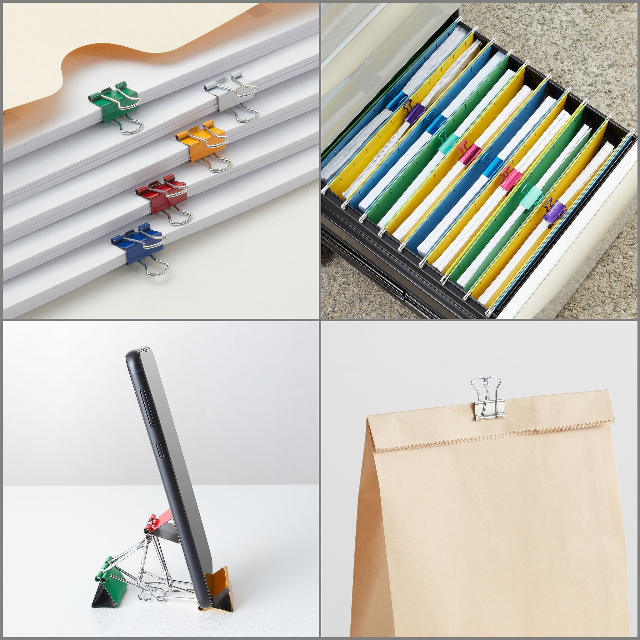 Staples Mini Binder Clips, Assorted Colors, 60/Pack