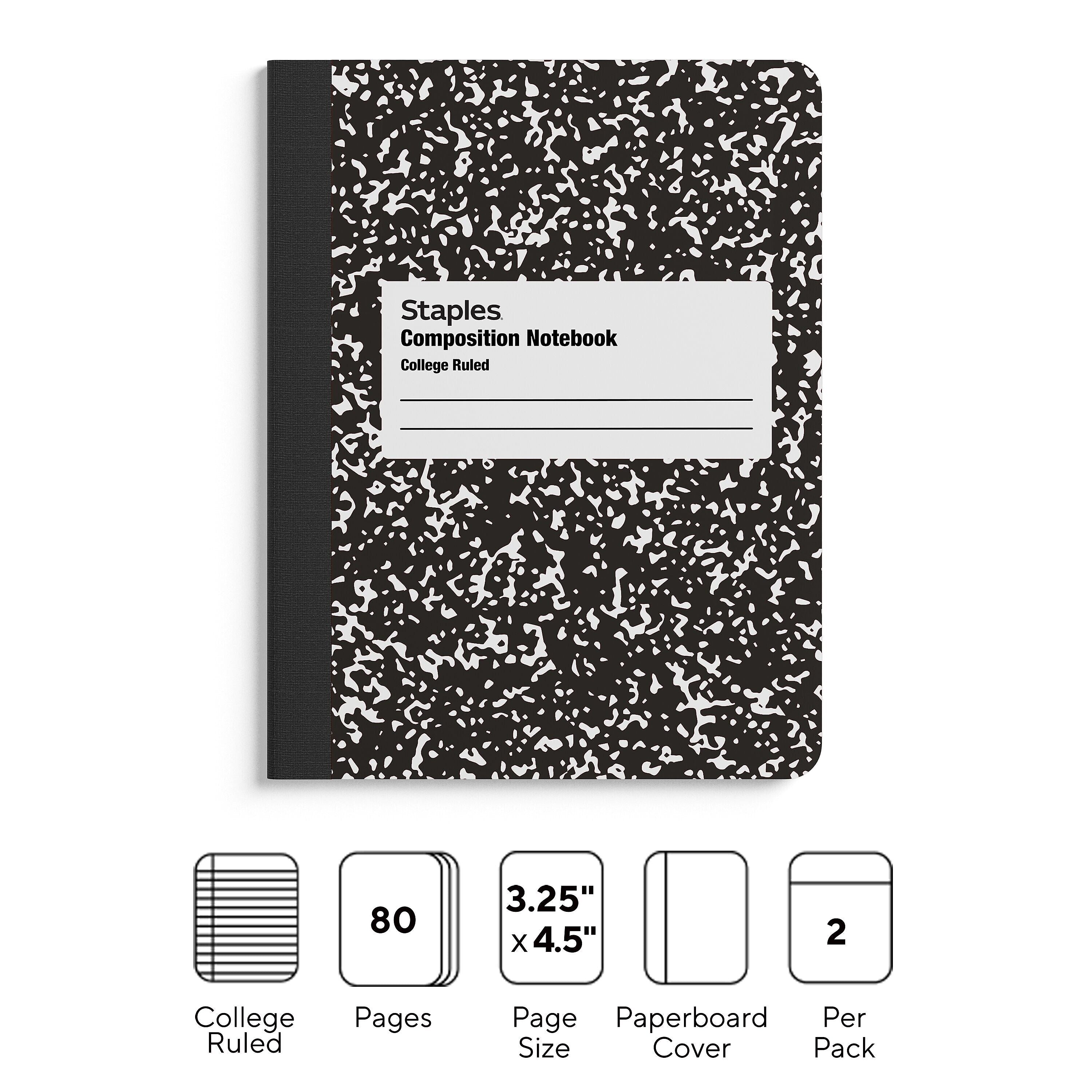 Staples Mini Composition Notebook, 3.25