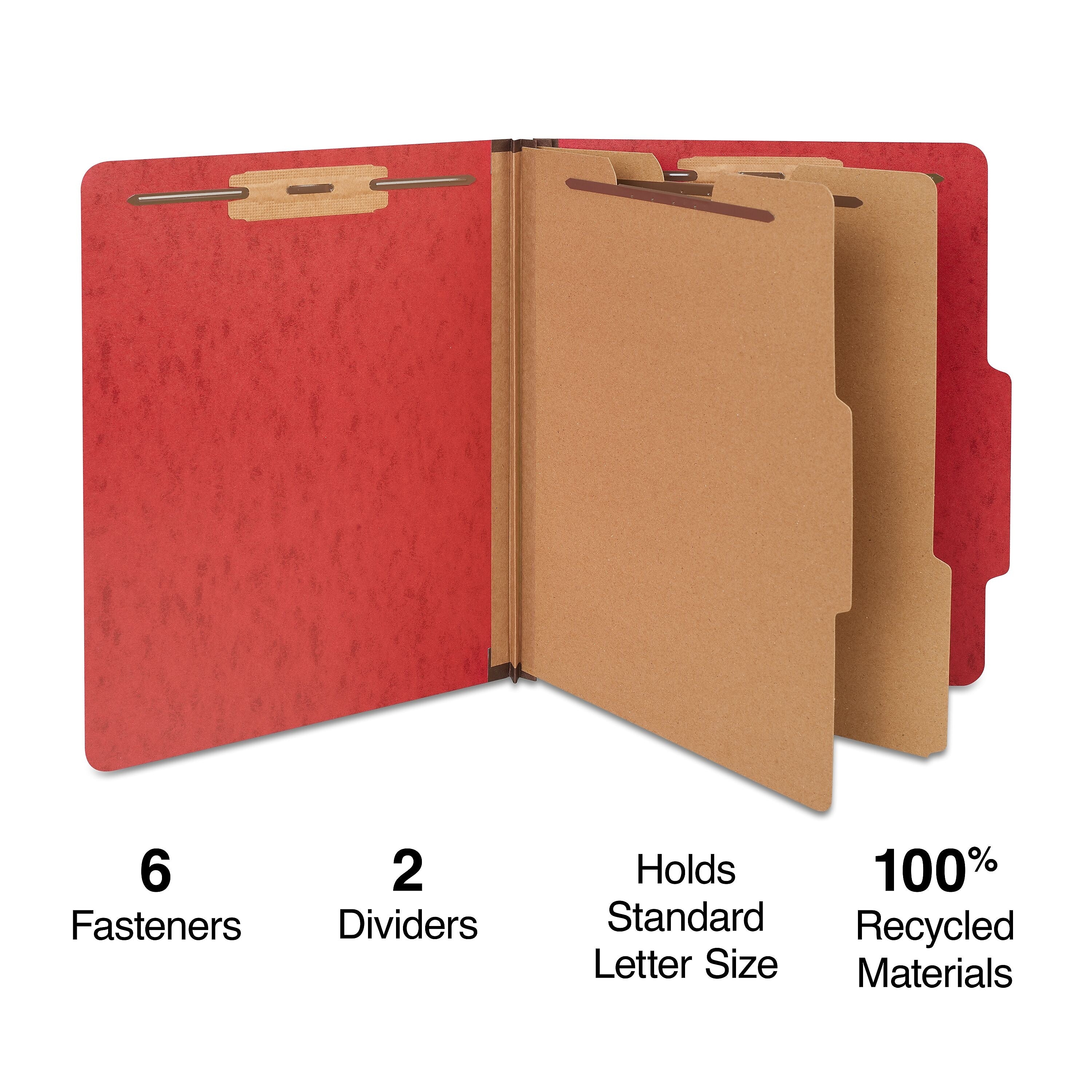 Staples Moisture Resistant Classification Folder, 2-Dividers, 2.5
